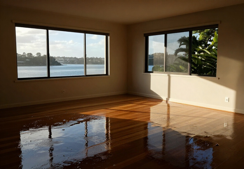 Water-damaged wall in a McMahons Point heritage home before drying